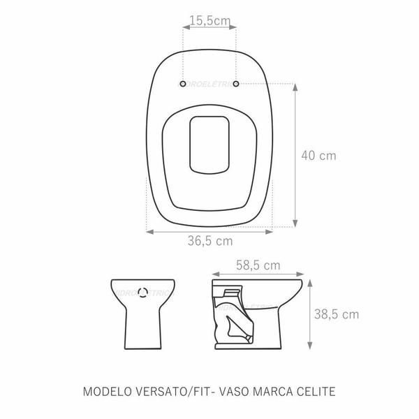 Imagem de Assento Sanitário Celite Versato Branco Laminado Poliéster