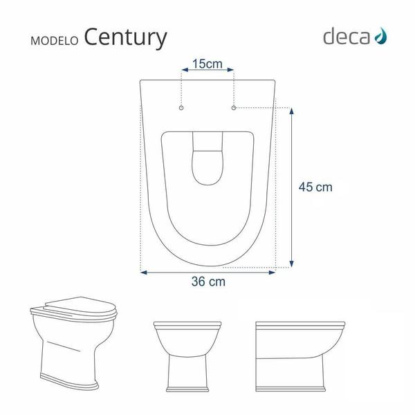 Imagem de Assento Sanitario Century Branco para vaso Deca