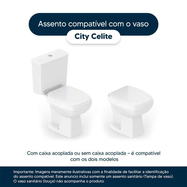 Imagem de Assento Sanitário City Pergamon (Bege Claro) para vaso Celite