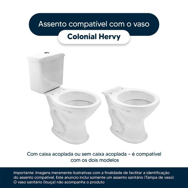 Imagem de Assento Sanitário Colonial Cinza para Vaso Hervy