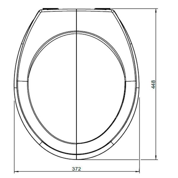 Imagem de Assento Sanitário Colonial Oval Convencional Termofixo Preto para vaso Hervi- TUPAN