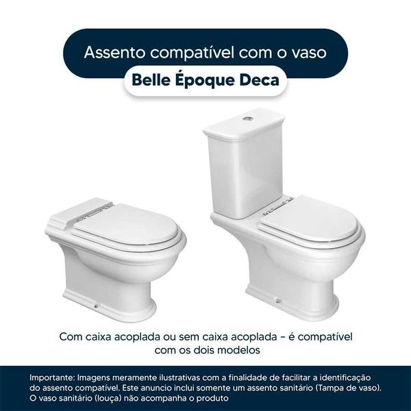 Imagem de Assento Sanitário com Amortecedor Belle Epoque Ébano (Preto) para vaso Deca