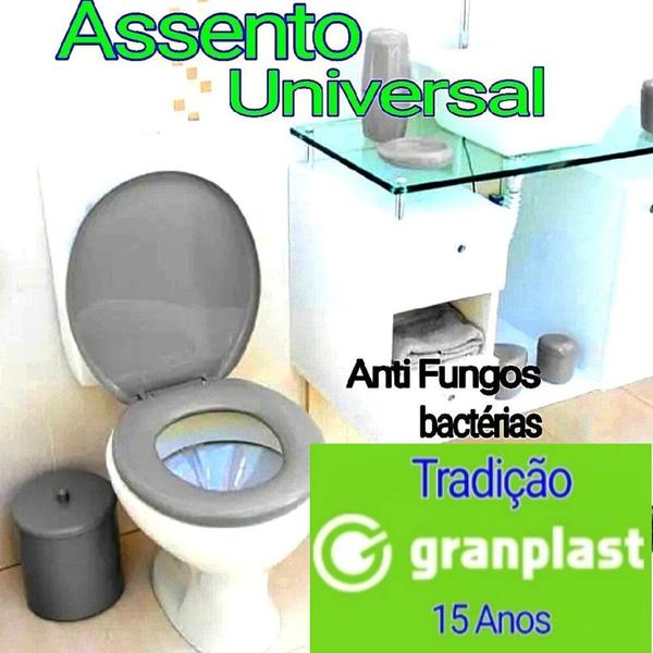 Imagem de assento sanitário com amortecedor interno  cinza Macia Universal Encaixa 