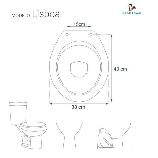 Imagem de Assento Sanitário com Amortecedor Lisboa Branco para vaso Luzarte