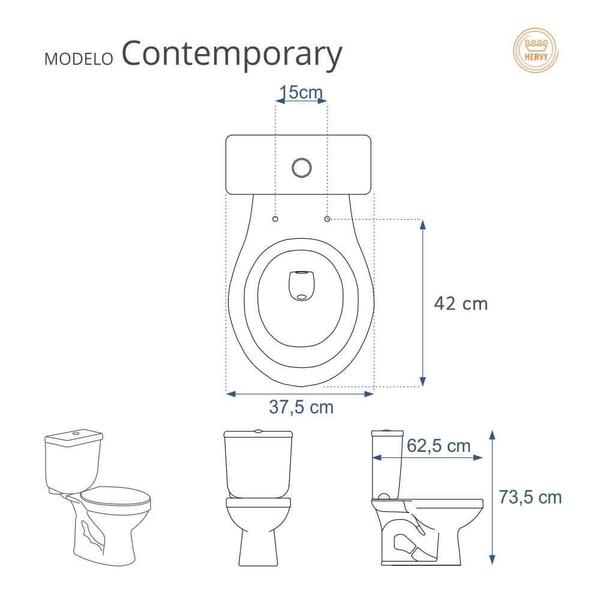 Imagem de Assento Sanitário Contemporary Ocre (Marrom) para vaso Hervy