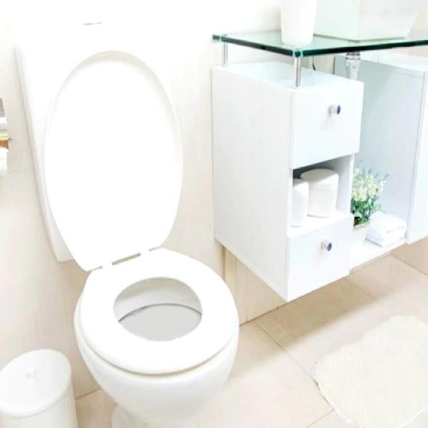 Imagem de Assento Sanitário Convencional Oval Branco Universal Tampa Vaso Todos os Tipos