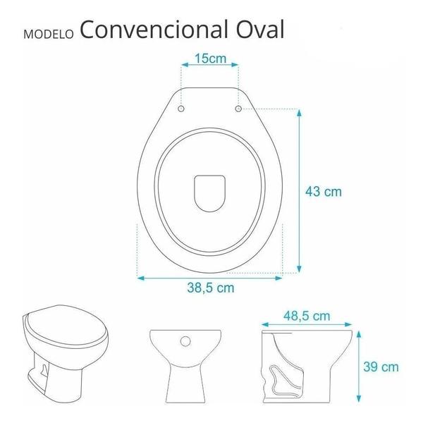 Imagem de Assento Sanitário Convencional Oval Pp Branco Delicat