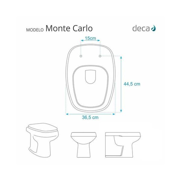 Imagem de Assento sanitário decoarte poliester monte carlo transparente