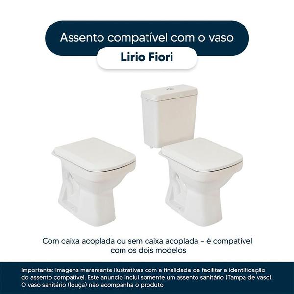 Imagem de Assento Sanitário Decorada Lirio Preto Para Louças Fiori