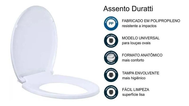 Imagem de Assento Sanitário Duratti Oval Preto Lorenzetti