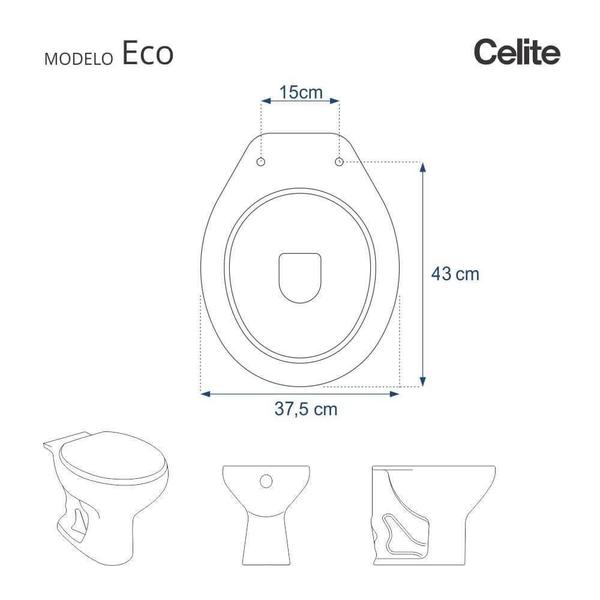 Imagem de Assento Sanitario Eco Branco para vaso Celite