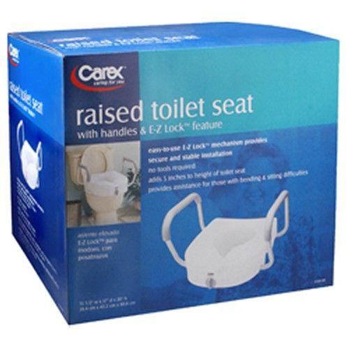 Assento sanitário elevado Carex E-Z Lock com alças não ajustáveis 1 cada da Carex (pacote com 2) Imagem de Assento sanitário elevado Carex E-Z Lock com alças não ajustáveis 1 cada da Carex (pacote com 2)