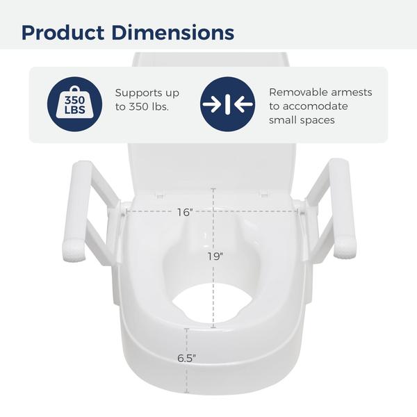 Imagem de Assento sanitário elevado Drive Medical Preserve Tech com alças