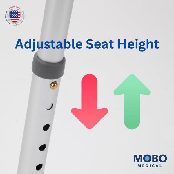 Assento sanitário elevado Mobo Heavy Duty com altura ajustável - CART SAFE Imagem de Assento sanitário elevado Mobo Heavy Duty com altura ajustável