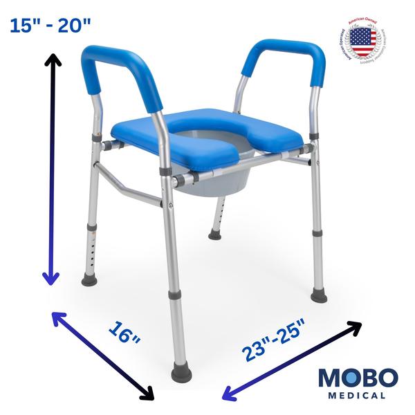 Assento sanitário elevado Mobo Heavy Duty com altura ajustável - CART SAFE Imagem de Assento sanitário elevado Mobo Heavy Duty com altura ajustável