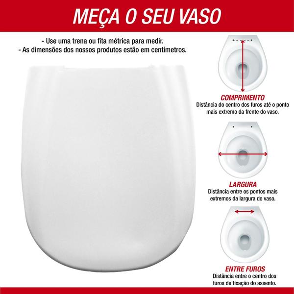 Imagem de Assento Sanitário Elevado Retangular Mebuki - 7,5cm