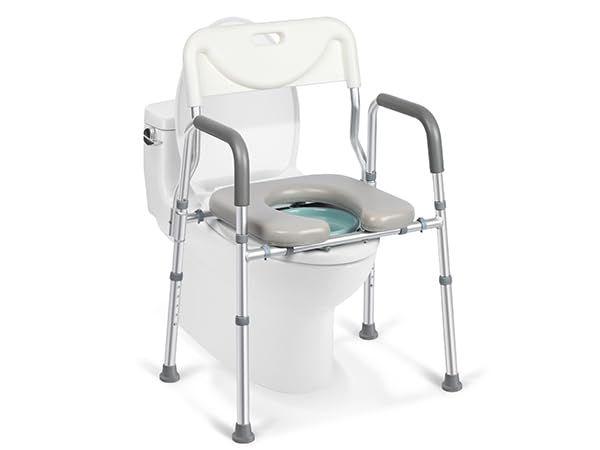 Assento sanitário elevado Xilingol com alças e encosto 160kg Imagem de Assento sanitário elevado Xilingol com alças e encosto 160kg
