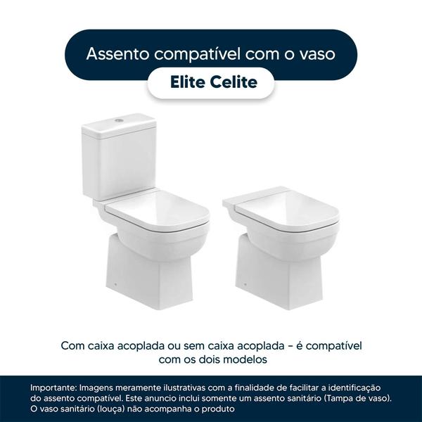 Imagem de Assento Sanitário Elite Branco para vaso Celite 1.6gpf 6lpf