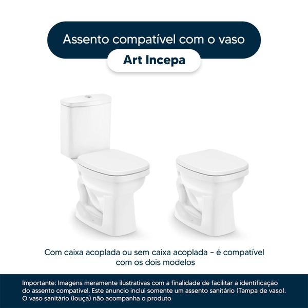 Imagem de Assento Sanitário em MDF Art Branco para bacia Incepa