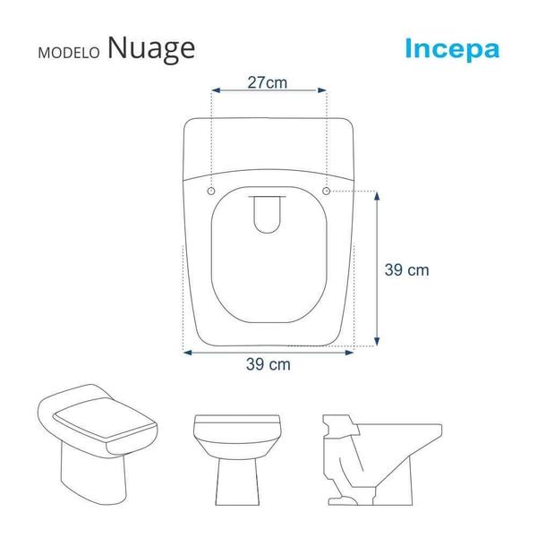 Imagem de Assento Sanitário em MDF Nuage Branco para bacia Incepa