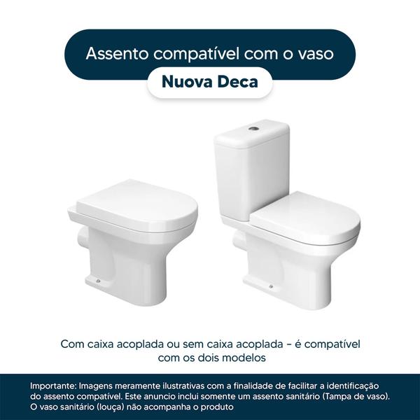 Imagem de Assento Sanitário em MDF Nuova Branco para bacia Deca