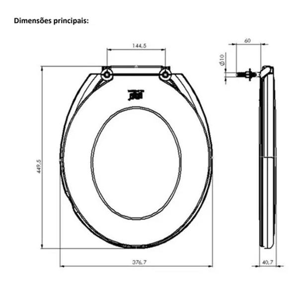 Imagem de Assento Sanitário Envolvente Oval Branco Universal Herc Tampa Vaso