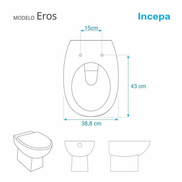 Imagem de Assento Sanitario Eros Branco para Vaso Incepa