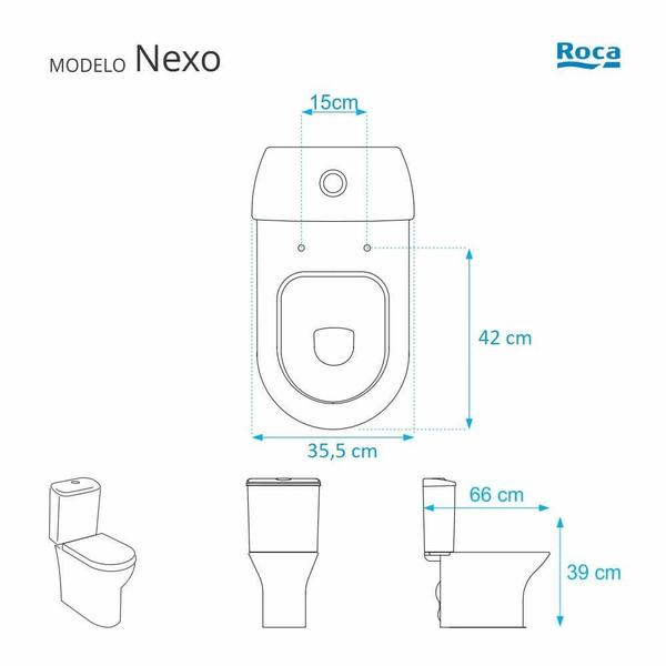 Imagem de Assento Sanitario Fechamento Lento Nexo Branco Para Louça Roca