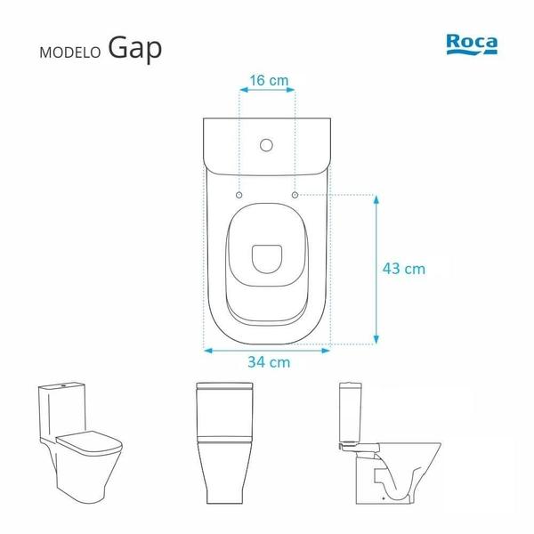 Imagem de Assento Sanitário Gap Branco para vaso Roca Com Ferragem Dourada