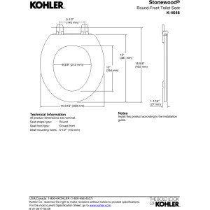 Imagem de Assento sanitário KOHLER 4648-47 Stonewood redondo em madeira de amêndoa