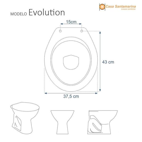 Imagem de Assento Sanitário Laqueado Evolution Cinza Escuro para louça Santamarina