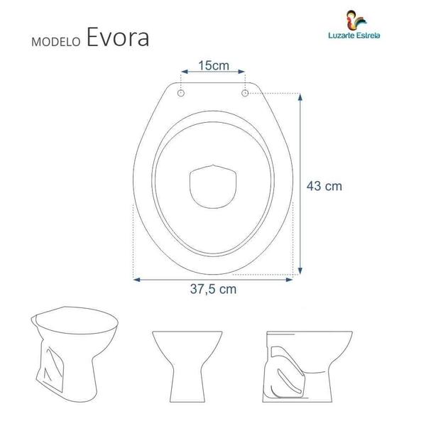 Imagem de Assento Sanitário Laqueado Évora Ocre para bacia Luzarte