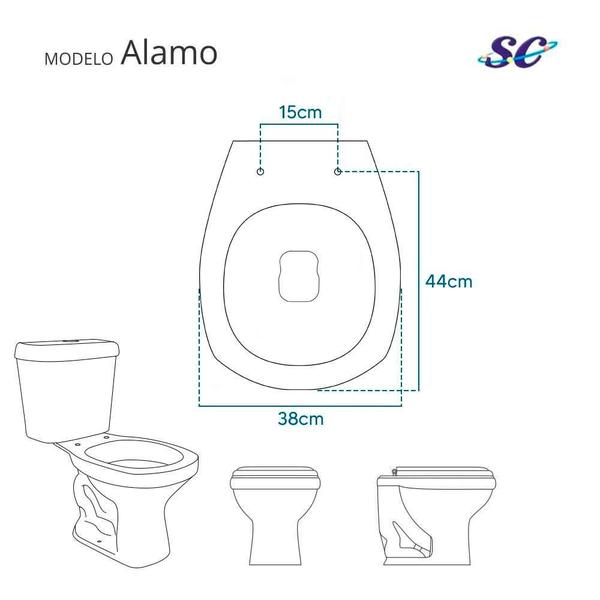 Imagem de Assento Sanitário Laqueado Soft Close Alamo Branco para vaso Santa Clara 6lpf