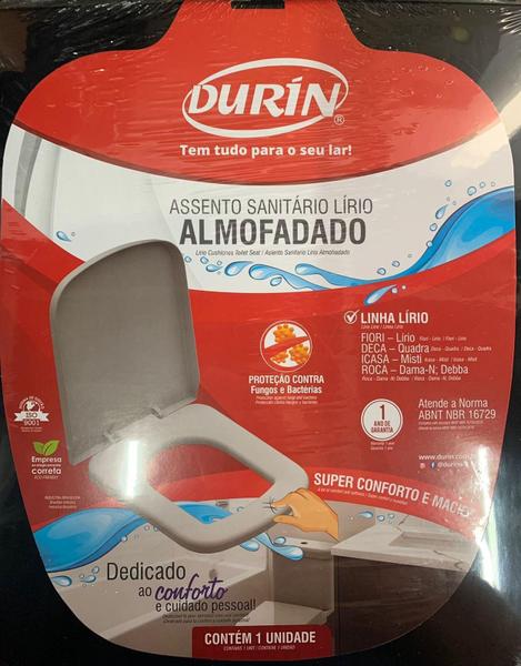 Imagem de Assento Sanitário Luxo Lírio Almofadado Preto Durin 10830