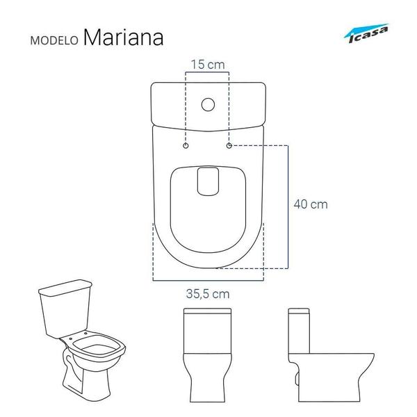 Imagem de Assento Sanitário Mariana Branco para vaso Icasa 6lpf