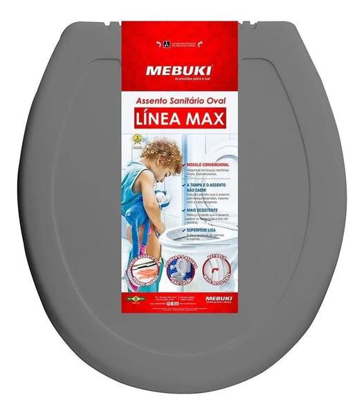 Imagem de Assento sanitário max oval cinza escuro mebuki