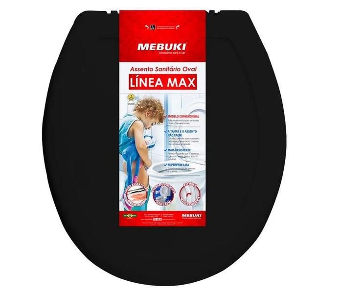 Imagem de Assento sanitário max oval preto mebuki