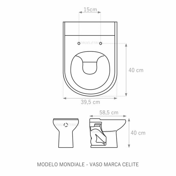Assento Sanitário Mondiale Pergamon Tampa para Vaso Celite em Madeira Laqueada - LOJAROCCA Imagem de Assento Sanitário Mondiale Pergamon Tampa para Vaso Celite em Madeira Laqueada