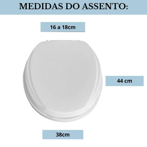 Imagem de Assento Sanitário Oval Almofadado Elevado 7,5cm Para Vaso Fiori 1.6gpf 6.0lpf