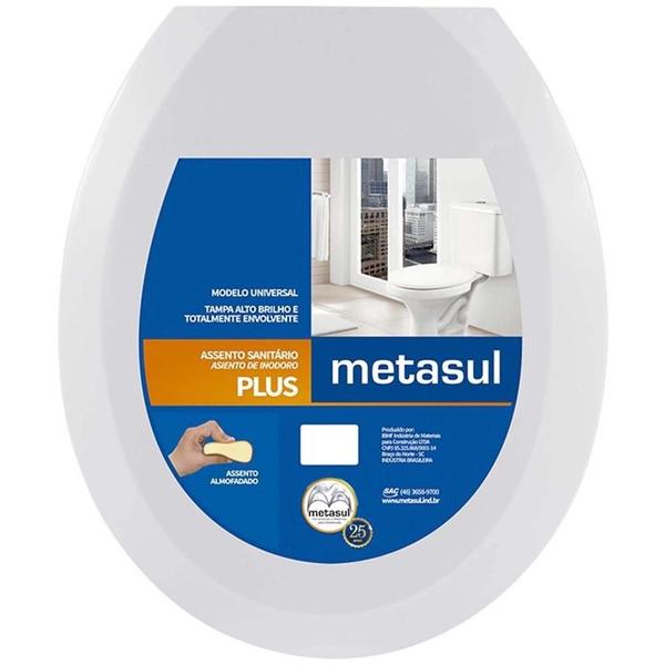 Imagem de Assento sanitario oval almofadado plus branco metasul