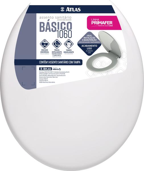 Assento sanitário oval basico branco gelo atlas Imagem de Assento sanitário oval basico branco gelo atlas