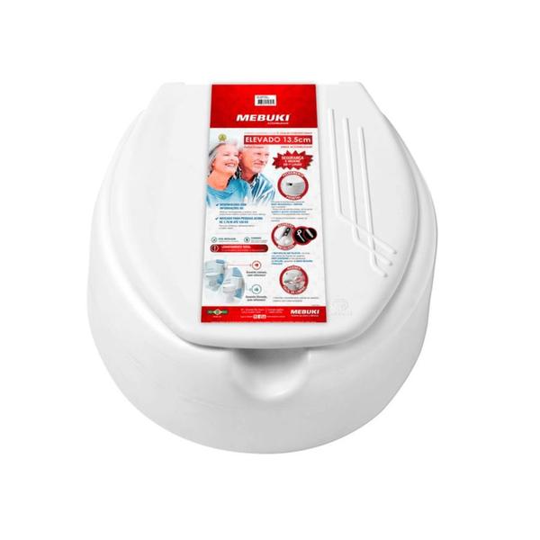 Imagem de Assento Sanitário Oval Elevado 13,5cm com Tampa da Mebuki