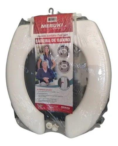 Imagem de Assento Sanitário Oval Reforço Exclusivo Patenteado Para Cadeira Banho Aberto - Mebuki