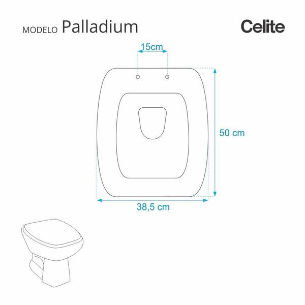 Imagem de Assento Sanitario Palladium Cinza Claro para vaso Celite