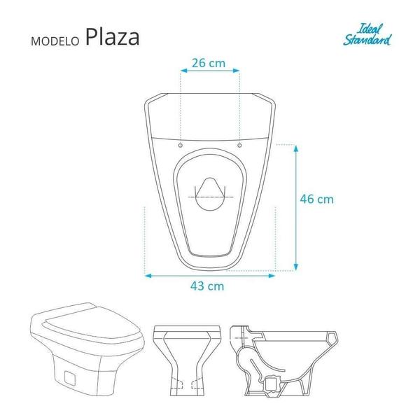 Imagem de Assento Sanitário Plaza Neve Para Louças Ideal Standard