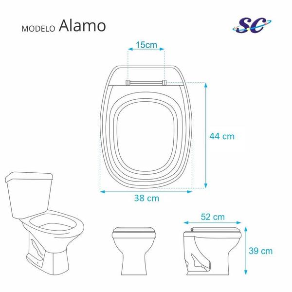 Imagem de Assento Sanitário Poliéster Alamo Branco para vaso Santa Clara