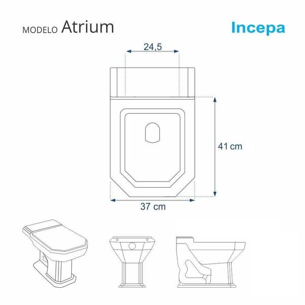 Imagem de Assento Sanitario Poliester Atrium Bege Claro (Biscuit) para vaso Incepa