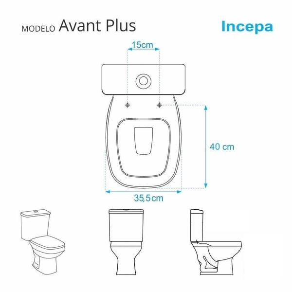 Imagem de Assento Sanitario Poliester Avant Plus Cinza Platina para vaso Incepa