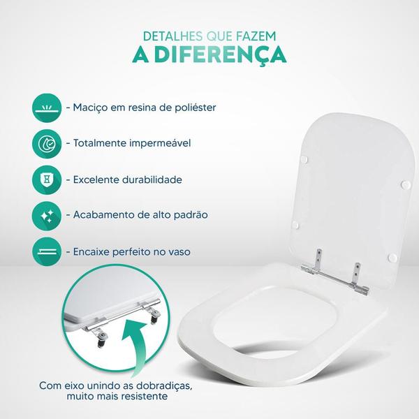 Imagem de Assento Sanitário Poliéster Axis Preto para vaso Deca