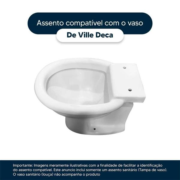 Imagem de Assento Sanitário Poliester De Ville Creme (Bege Claro) Para Vaso Deca